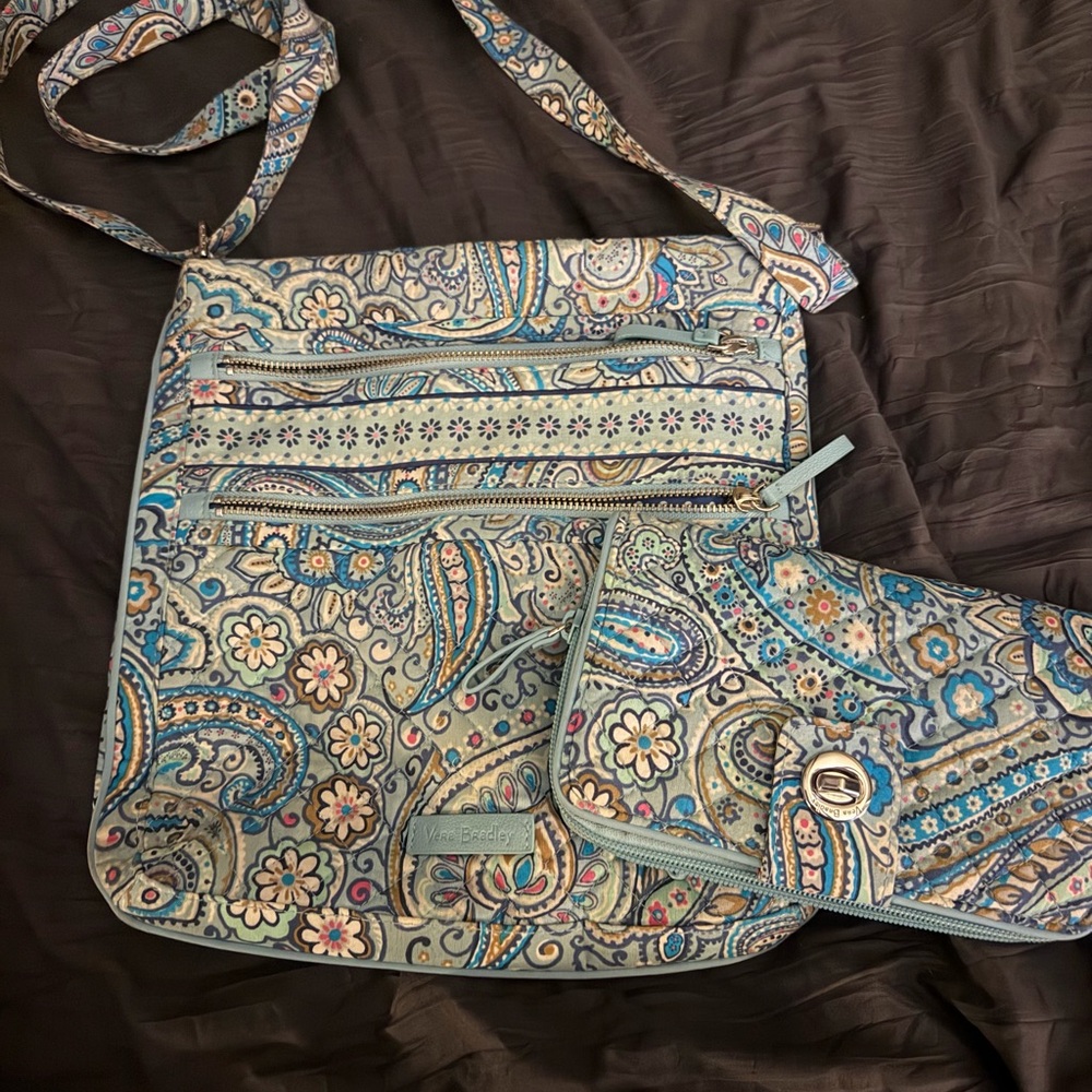 Vera Bradley Multicolor Paisley Crossbody Bag and Wallet